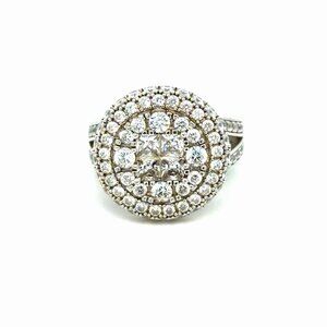 Sparkling Princess/Round Cz Circle Silver 925 Ring